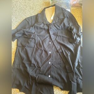 Men's Black Casual Button Down Shirt